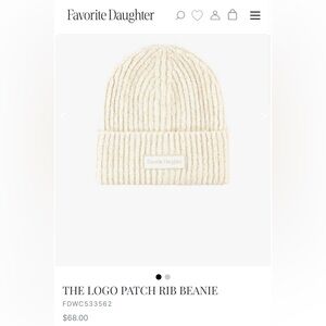 FAVORITE DAUGHTER | The Logo Patch Rib Beanie - Ivory